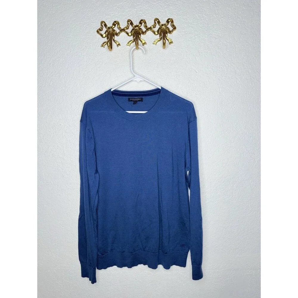 Banana Republic Men's Merino Wool Crew Neck Sweater Pullover Knit Large 1B